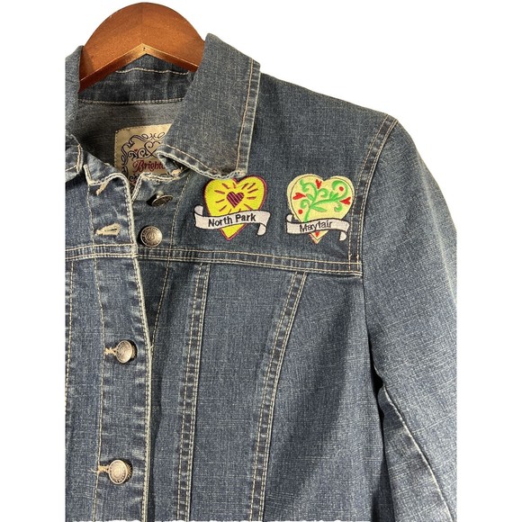 Brighton Embroidered Button Jean Follow Your Heart Denim Jacket Dallas TX Small - Picture 5 of 15